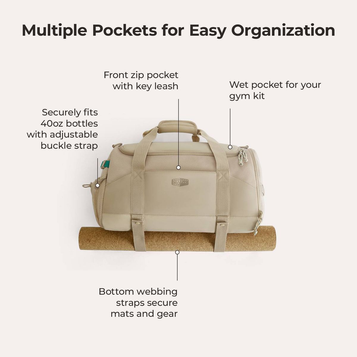 Bagsmart REIKI Softside Duffle Bag - thumbnail 8