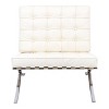 LeisureMod Bellefonte Pavilion Chair - Stainless Steel Frame Accent Chair, Italian Leather Cushions for Living Rooms, Offices, and Lounges - 2 of 4