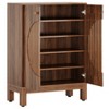 ORRD 28.74" Brown 5-Tier Shoe Cabinet - Farmhouse Round Louvered Door Storage Organizer for 20 Pairs of Shoes - 4 of 4