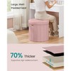 Round Storage Ottoman with Removable Lid, 18.1 Inch Folding Footrest Stool with Velvet Cover - 3 of 4