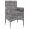 vidaXL 3 Piece Patio Dining Set with Cushions Poly Rattan and Glass - 3 of 4