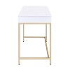 NicBex High Gloss 2-Drawer Writing Desk Contemporary Home Office Desk with Crystal Knobs - 3 of 4
