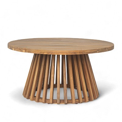 Outsunny Outdoor Coffee Table, Rustic Acacia Wood Patio Table For