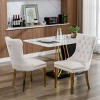 Modern Velvet Tufted Dining Chair Set of 2 with Nailhead Trim and Golden Metal Legs for Dining Room-Baofuwish - 2 of 4