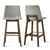 South Bar Stool Set Of 2 and 4, Fabric Upholstered Barstools with Solid Wood Legs and Footrest for Dining Room, Kitchen Island - Maison Boucle - 3 of 4