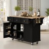 MAYEERTY Kitchen Island on 5 Wheels with Storage Cabinet and 3 Drawers for Dinning Room,White - 3 of 4