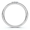 Pompeii3 Delicate Diamond 3-Stone Minimalist Anniversary Wedding Ring 14k Gold Lab Created - 2 of 4
