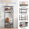 4-in-1 Entryway Hall Tree with Coat Rack, Shoe Bench & Hooks, Industrial Metal Frame Organizer - 4 of 4