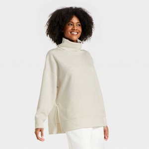 Women's Airy Sleek Funnel Neck Sweatshirt - All In Motion™ - 1 of 4