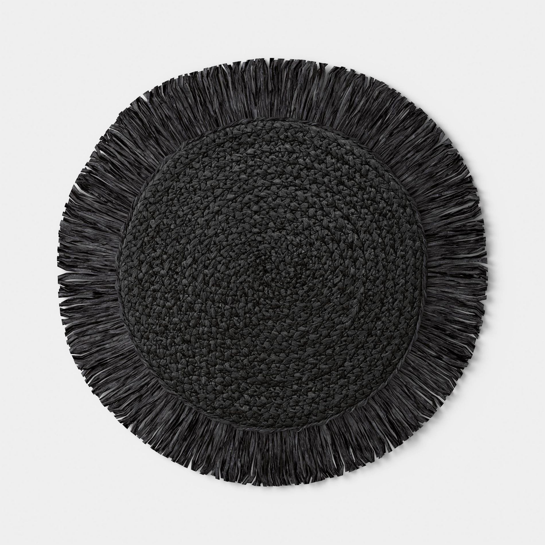 Natural Woven Fringe Placemat Black - Threshold™