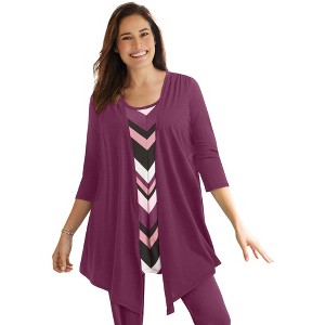 Woman Within Plus Size 7-Day Layered 2-In-1 Tunic - 1 of 4