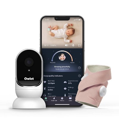 Owlet Dream Duo Sock Baby Monitor with HD Video Camera - Dusty Rose