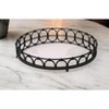 HomeRoots 20" Black Round Metal Indoor Outdoor Serving Tray With Handles - 2 of 4