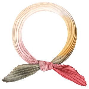 INSPIRE CHIC Women's Pleated Gradient Contrast Color Long Stretchy Satin Neck Scarves 1Pc - 1 of 4