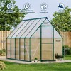 6X9FT Polycarbonate Greenhouse, Heavy Duty Aluminum Walk-In Greenhouses with Roof Vent, Outdoor Plant Greenhouse for Garden Backyard - 2 of 4