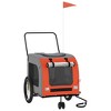 vidaXL Dog Bike Trailer, Comfortable and Sturdy, with Versatile Usage - Orange and Grey, Iron Frame and Oxford Fabric, Safe Road Travel - 2 of 4