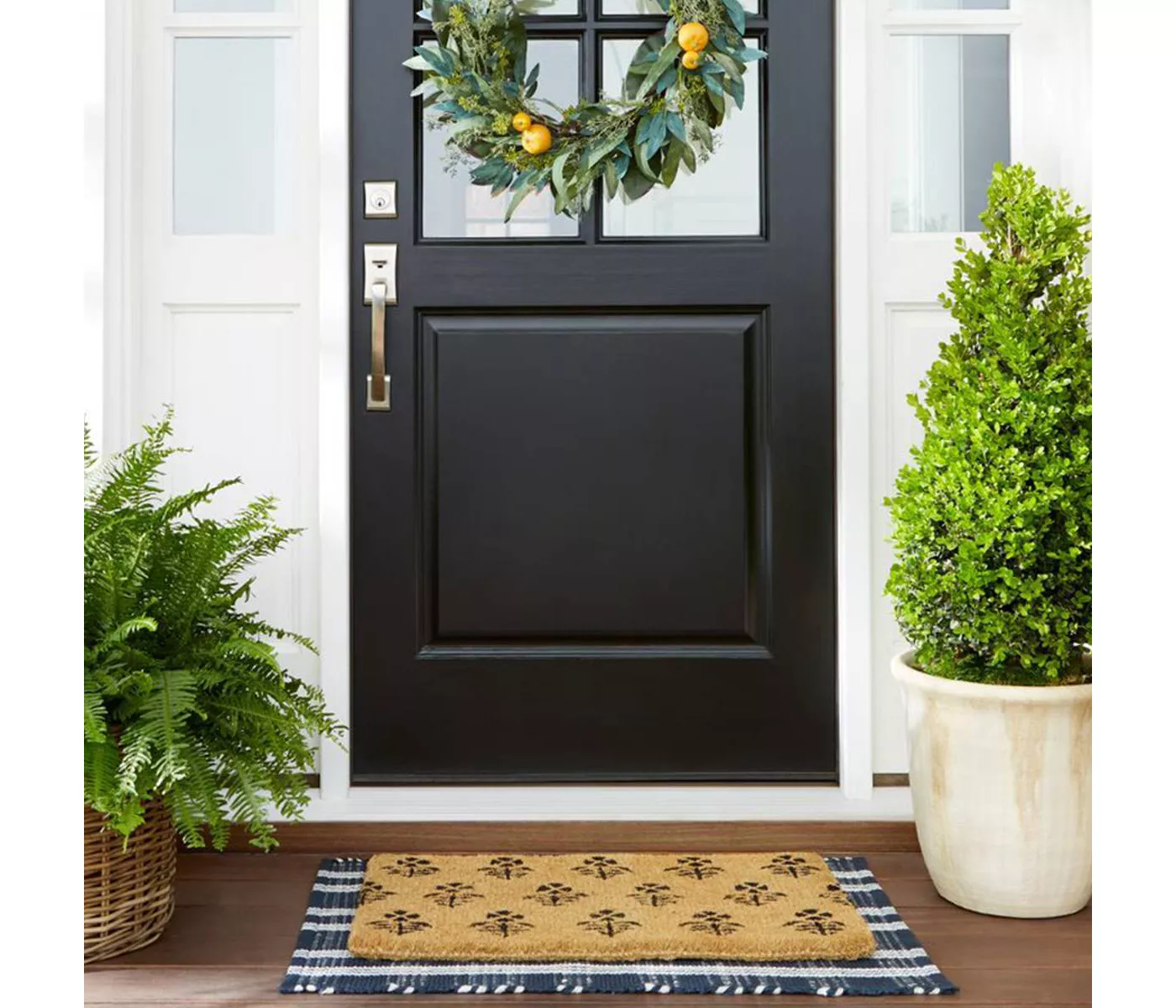 1'6"x2'6" Block Print Coir Doormat Natural - Threshold™ designed with Studio McGee.