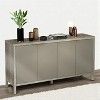 Sideboard Buffet Cabinet with Embossed 4-Door Design and Adjustable Shelves, Wood Storage Console for Dining Room, Kitchen, Entryway, or Living Room - 3 of 4