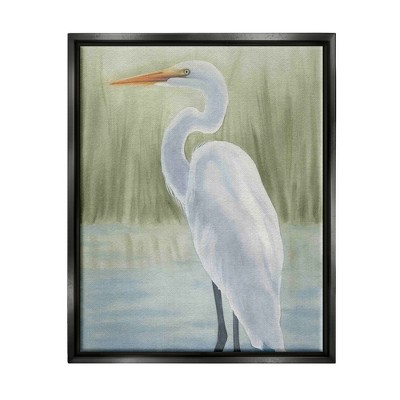 Stupell Industries Egret on Marsh LandscapeFloater Canvas Wall Art