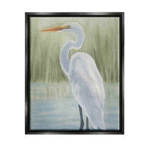 Stupell Industries Egret on Marsh LandscapeFloater Canvas Wall Art - 1 of 4