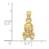 Black Bow Jewelry 14k Yellow Gold Small Satin Skull and Crossbones Pendant - 4 of 4