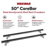 YAKIMA 50 Inch Alloy Steel Easy Snap Aerodynamic Roof Rack Crossbars with CoreBar SL Adapter and 165 Pound Load Capacity, Black, Set of 2 - 2 of 4