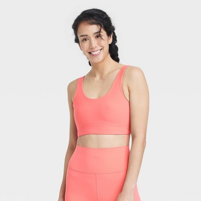 Women's Everyday Soft Medium Support Longline Sports Bra - All In Motion™ Coral Red XS