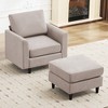Hyleory Modern Comfort Accent Chair with Ottoman - Living Room Bedroom Leisure Preferred, Modern Simple Home Reading Corner Essentials - 3 of 4