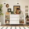 FUFU&GAGA White Curved Sideboard with Drawers and Adjustable Space Buffet Elegant and Practical - 2 of 4