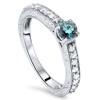 Pompeii3 3/4ct Blue & White Diamond Vintage Engagement Ring 14K White Gold - 4 of 4