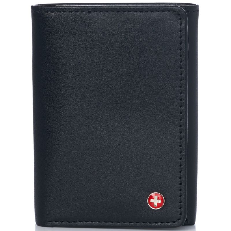 Alpine Swiss RFID Mens Theo OVERSIZED Trifold Wallet Deluxe Capacity With Divided Bill Section Camden Collection Comes in a Gift Box, 1 of 6