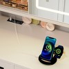 Makeup Vanity Table with Mirror & LED Lights, Dressing Table with RGB Light Cabinets & Charging Station, Vanity Desk with Stool, White - ModernLuxe - 4 of 4