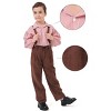 Kids Pioneer Pantset Boys Villager Long Sleeve Top and Overalls Colonial Shirt - 4 of 4