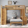 Sapphtopaz Wood Bunk Bed with Dismountable Lower Bed&Desk Versatile Bed Frame with Built-in Shelves&Wardrobe, Loft Bed for Teens - 3 of 4