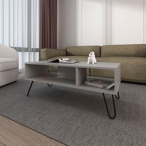 NicBex Coffee Tables for Living Room Open Modern Design Rectangle Coffee Table with Spacious Top Surface and Hairpin Legs, Smoke - 1 of 4
