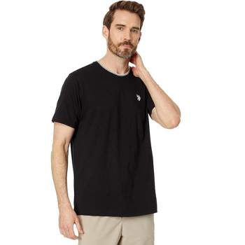 U.S. Polo Assn. Men's Short Sleeve Crew Neck Yarn-Dye Collar Tipped Jersey T-Shirt