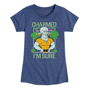 Girls' - SpongeBob Squarepants - Charmed I'm Sure Fitted Short Sleeve Graphic T-Shirt - 1 of 4