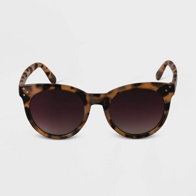 Women's Tortoise Shell Plastic Round Sunglasses - A New Day™ Tan