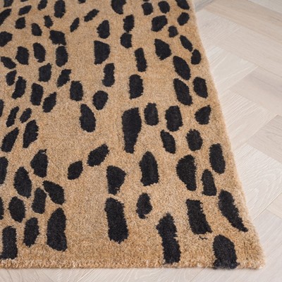 Handmade Tufted Beige and Brown Wool Square Rug