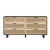 APRILSOUL Black Rattan 6 Drawers Dresser, Natural Woven Fronts, Deep Storage, Multi-Room Cabinet for Bedroom, Living Room - 4 of 4