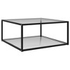 vidaXL Coffee Table End Table Living Room Accent Sofa Table Tempered Glass - 2 of 4