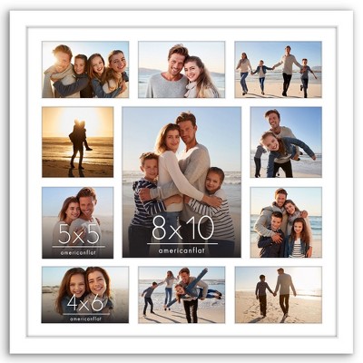 Americanflat 20x20 Collage Picture Frame - Fits One 8x10, Four 5x5, and Six 4x6 Photos or One 20x20 Photo
