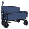 3-in-1 Convertible Folding Wagon Cart with Bench Seat & Storage - 500lbs Heavy-Duty Utility Wagon, 180L Capacity All-Terrain Wheels for Camping - 2 of 4