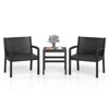 Costway 3 Piece Patio Furniture Set with 2 Modern Rattan Armchair & 25" Squire Side Table Black/Gray - 2 of 4