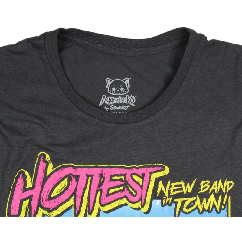 Aggretsuko Mens' Hottest New Band In Town OTMGirls Graphic Print T-shirt, 3 of 4