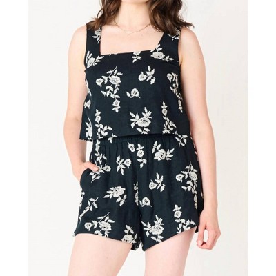 Women's Floral Embroidered Square Neck Top - Dex Clothing