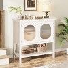 Slim Sofa Console Table with Storage Narrow Entryway Cabinet with 2 Doors and Open Shelf, Sideboard for Living Room, Hallway, Office, and Dining Room - 4 of 4