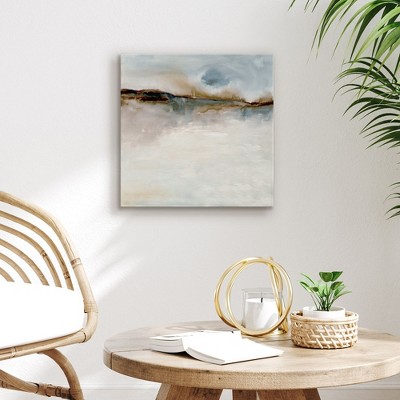 Americanflat 24x24 Canvas Wall Art Featuring Beige, Brown, Blue and White Tones - Gallery Wrap - Landscape Wall Art