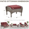 Gymojoy 2 Pieces Assembled Outdoor Patio Ottoman with Removable Cushions - 2 of 4