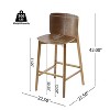 Christopher Knight Home Mario Indoor Wood Barstools with Curved Backrest (Set of 2) - 3 of 4